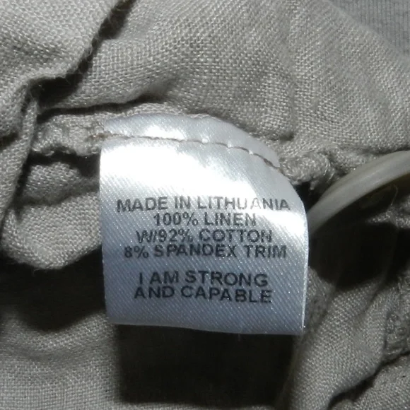 Flax Linen Button Front Hooded Jacket Drawstring Waist - Picture 10 of 12